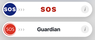 SafeLink-app: SOS- en Guardian-schuifknoppen om naar rechts te schuiven voor hulp
